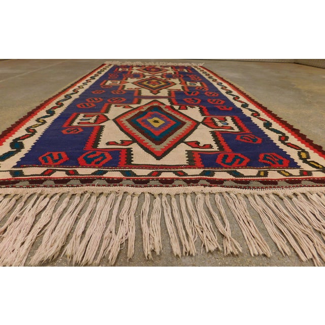 Textile Mid Century Hand Knotted Persian Bijar Tribal Kilim Rug. 3'5"x 6'4" For Sale - Image 7 of 8
