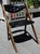 Mid Century Modern Willkie Folding Accent Chair - Black Vinyl - Oak For Sale - Image 10 of 10
