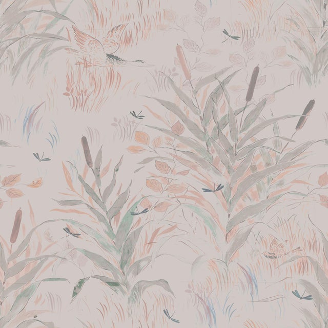 Sample - Les Roseaux Wallpaper by Paule Marrot in Neutrals For Sale