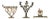 Collection of Three Judaica Brass Candelabra For Sale