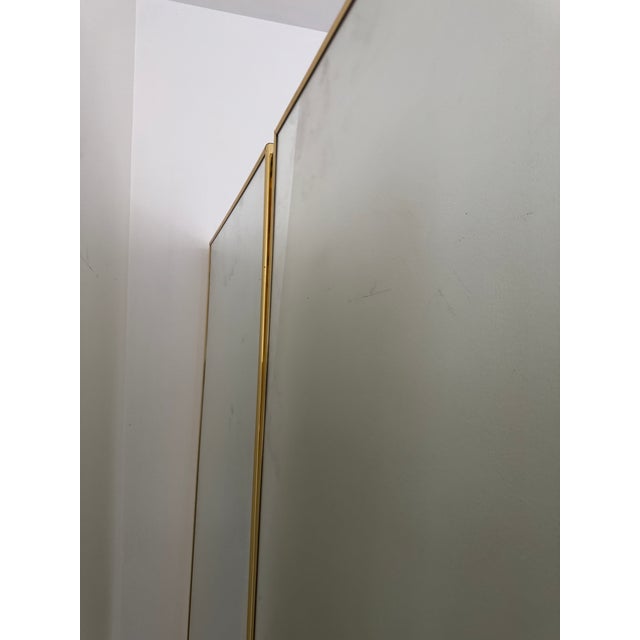 1970s Two Panel Double Sided Mirror Screen / Room Divider For Sale - Image 9 of 12