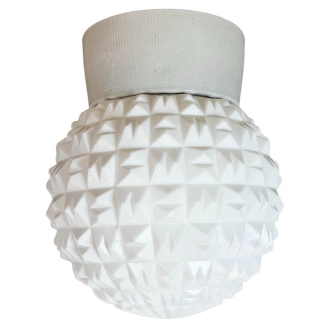 Vintage White Porcelain Ceiling Light, 1970s For Sale - Image 13 of 13