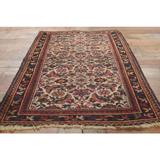 Beige Early 20th Century Antique Persian Hamadan Rug, 02'07 X 04'00 For Sale - Image 8 of 10