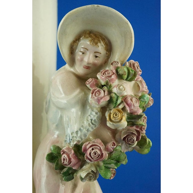 Antique Italian Ceramic Vase with Figurines, 1800s For Sale - Image 14 of 18
