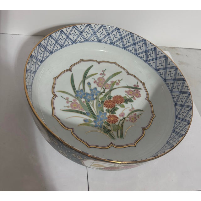 Up for sale is a beautiful, authentic piece of mid-to-late 20th-century Japanese porcelain. This large serving bowl...