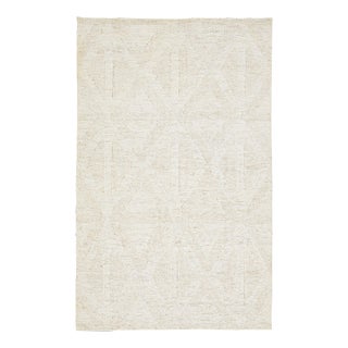 Modern Handmade Ivory Soumak Natural Jute Rug For Sale