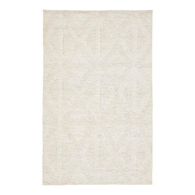 Modern Handmade Ivory Soumak Natural Jute Rug For Sale