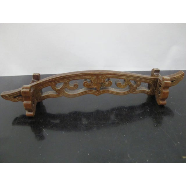 Chinese Carved Jade Ruyi Scepter With 2 Dragons on Custom Stand For Sale - Image 13 of 14