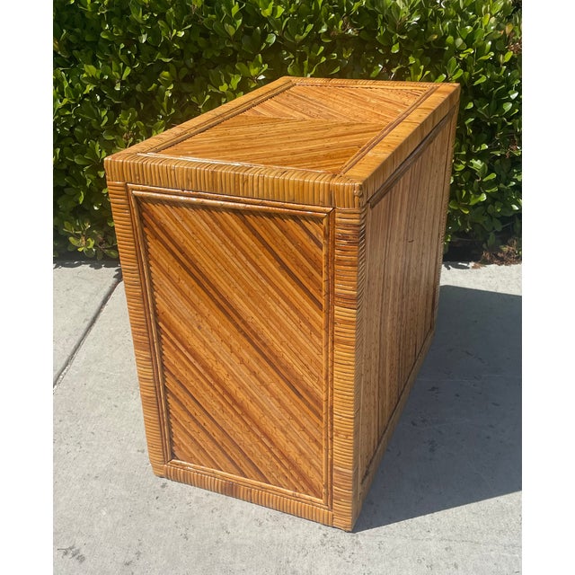 Vintage Pencil Reed Rattan Dresser, Gabriella Crespi Style, For Sale In San Diego - Image 6 of 8