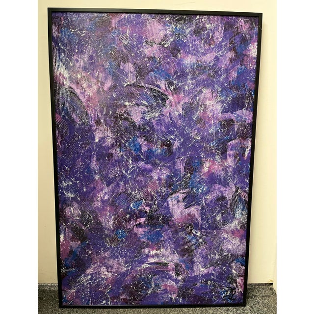 "Purple Haste" by Dennis John Ziegler is a bold, kinetic expression of urgency and emotion, conveyed through a rich,...