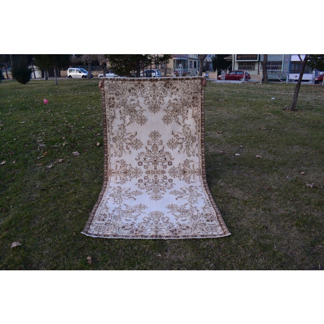 Vintage Floral Turkish Sparta Rug 3'10" X 7'1" For Sale - Image 11 of 11