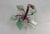 Pretty vintage flower made with translucent pink quartz petals and green jade leaves. Made in China, circa 1960's....