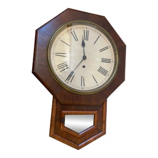 Rare Antique Regulator Wall Clock r.a. Patterson Co. "Lucky Strike Tobacco" For Sale