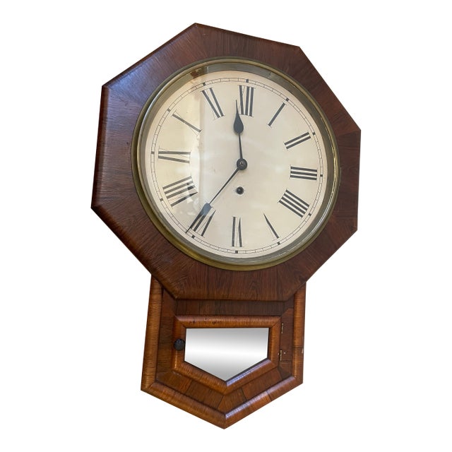 Rare Antique Regulator Wall Clock r.a. Patterson Co. "Lucky Strike Tobacco" For Sale