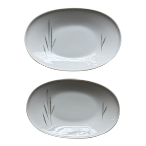 1950s Set of 2 Vintage Heinrich & Co. Bavaria Porcelain Serving Dishes – Grazie Pattern – 9.5” × 6.5”