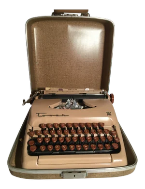 Vintage Tower Tabulator Typewriter with Case & Key