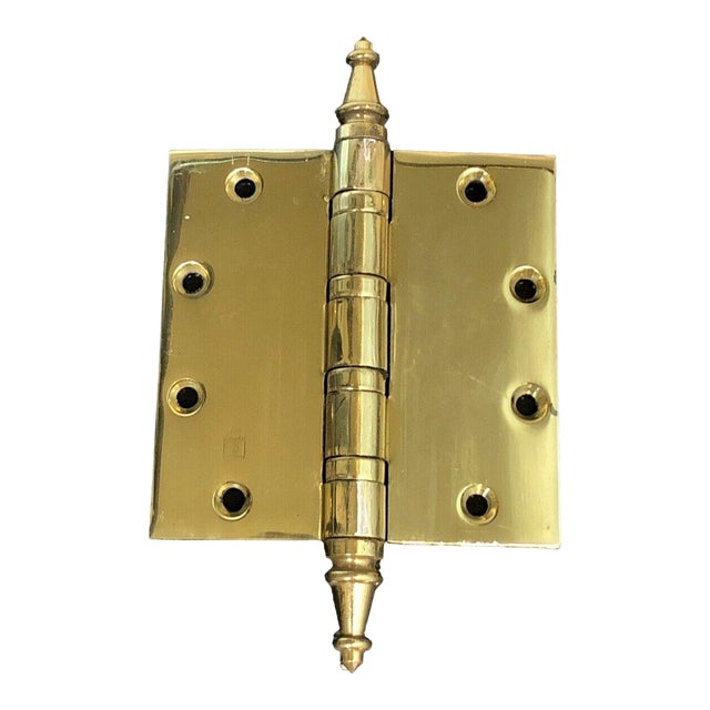 Vintage Mid 20th Century Hager 5” Heavy Duty Door Solid Brass Hinge For Sale
