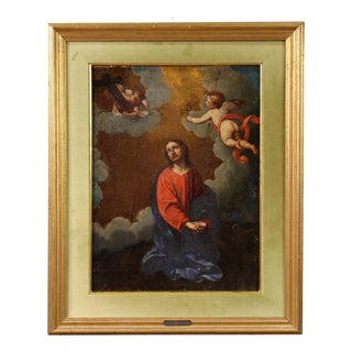 Italian Artist, Christ with Angels, 1690, Oil on Canvas For Sale