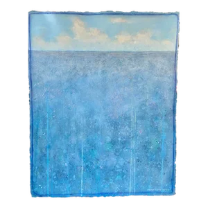 "June Time" Original Abstract Landscape Acrylic Painting on Paper by Elwood Howell