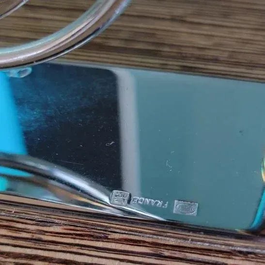 Metal Vintage Christofle Silver Plated Art Deco Desk Clock For Sale - Image 7 of 12