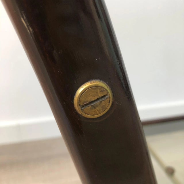 Glass & Mahogany Coffee Table, Italy, 1950s For Sale - Image 10 of 11