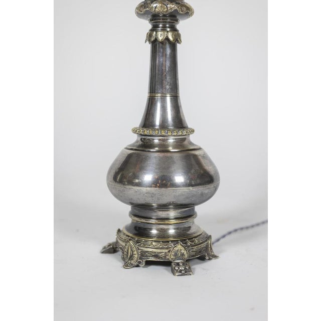 Table Lamps in Metal and Silvered Bronze, 1880s, Set of 2 For Sale - Image 4 of 7