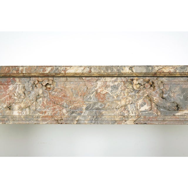 Waldorf Astoria French Regency Marble Fireplace Mantel For Sale - Image 4 of 16