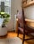 1 turn of the century leather and wood side chairs.