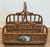 Sturdy vintage handled basket made of bentwood rattan and woven wicker. Features Edgewater Lodge plaque to one side....