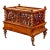Antique English Victorian Pierced Burl Walnut Music Canterbury For Sale