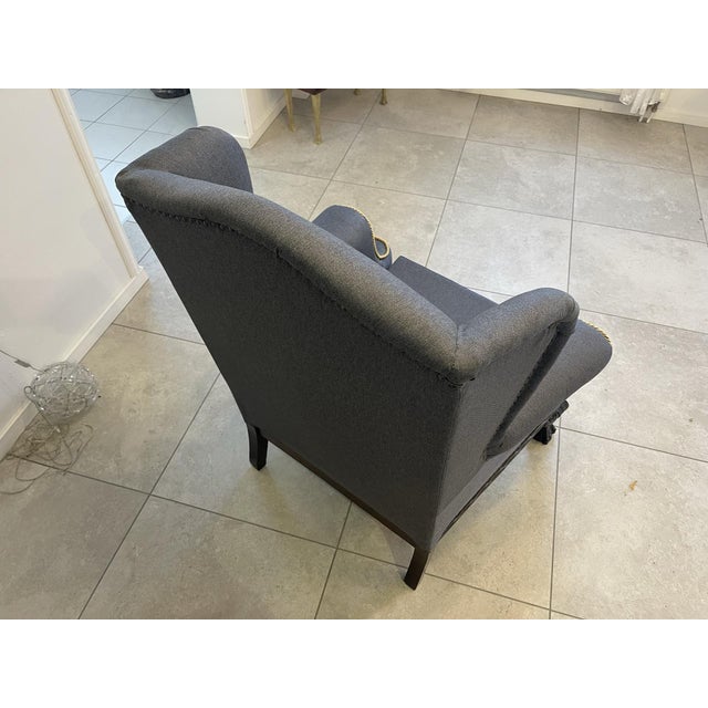 Vintage Lounge Chair in Grey Fabric For Sale - Image 12 of 18