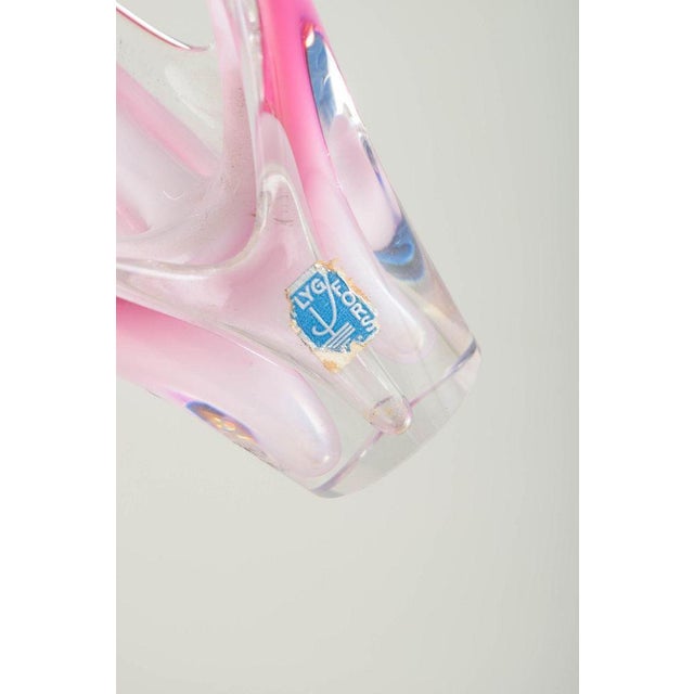 Sculptural Art-Glass Coquille Vase by Paul Kedelv for Flygfors, 1950s For Sale - Image 4 of 5