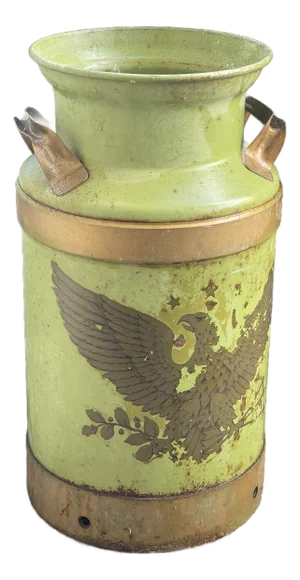 Antique American Milk Pail Canister With Eagle