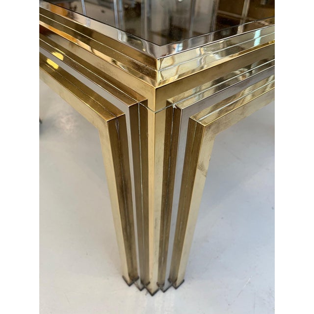 Side Table in Chrome, Brass and Glass, 1970 For Sale - Image 4 of 9