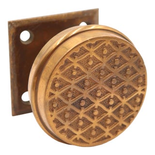 Victorian Field Pattern Brass Dummy Door Knob For Sale