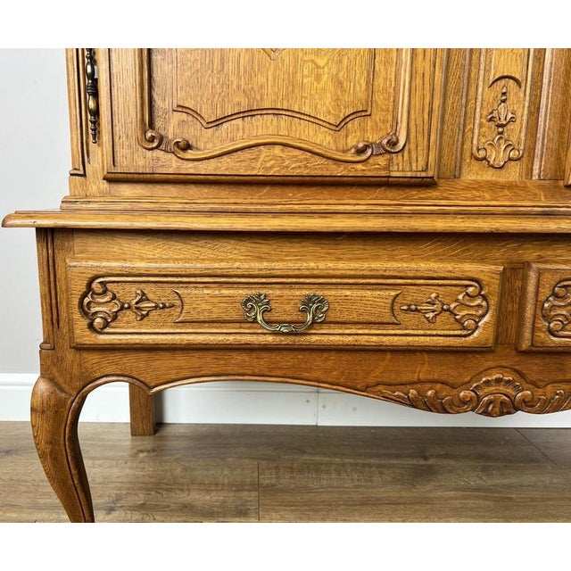 Vintage French Louis XVI Style Oak Buffet For Sale - Image 6 of 14