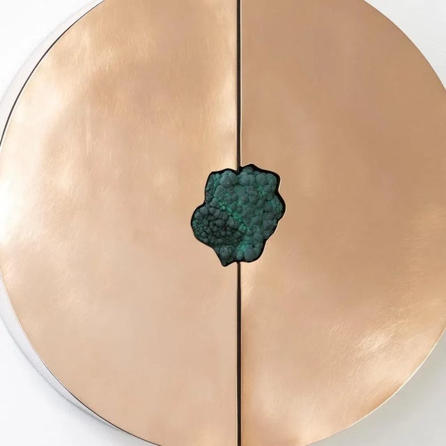 Contemporary Wall Cabinet with Original Malachite Stone by Pierre De Valck For Sale - Image 3 of 6