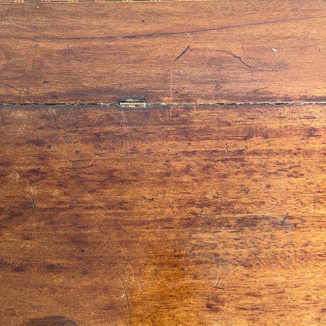 Italian Desk in Wood with Drawers and Brass Handles, Late 1800s For Sale - Image 11 of 18