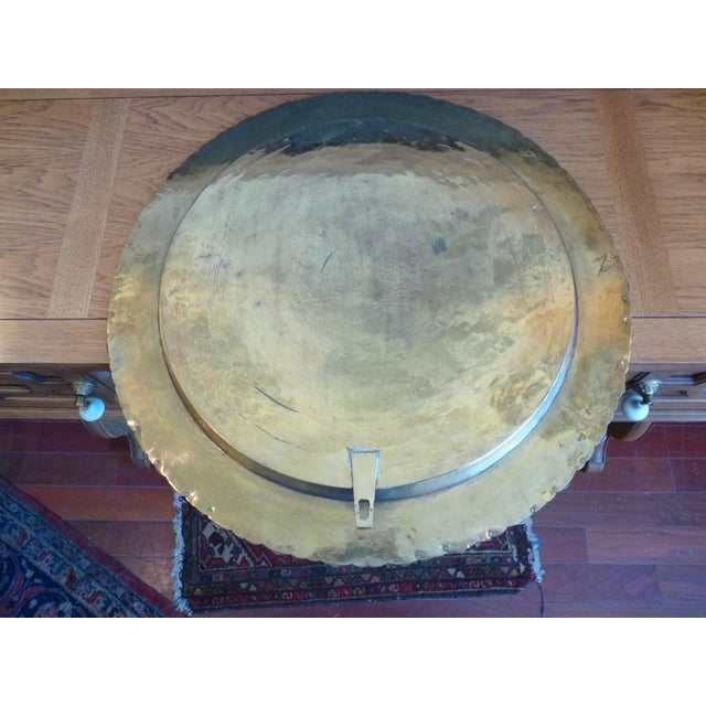 Round Etched Brass Tray / Wall Hanging | Chairish