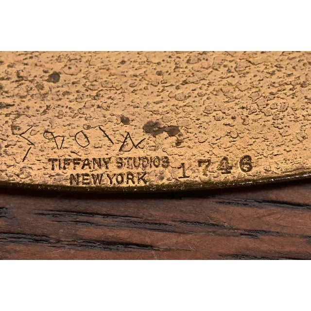 Metal Tiffany Studios New York Bronze Doré Large Plate or Charger For Sale - Image 7 of 9