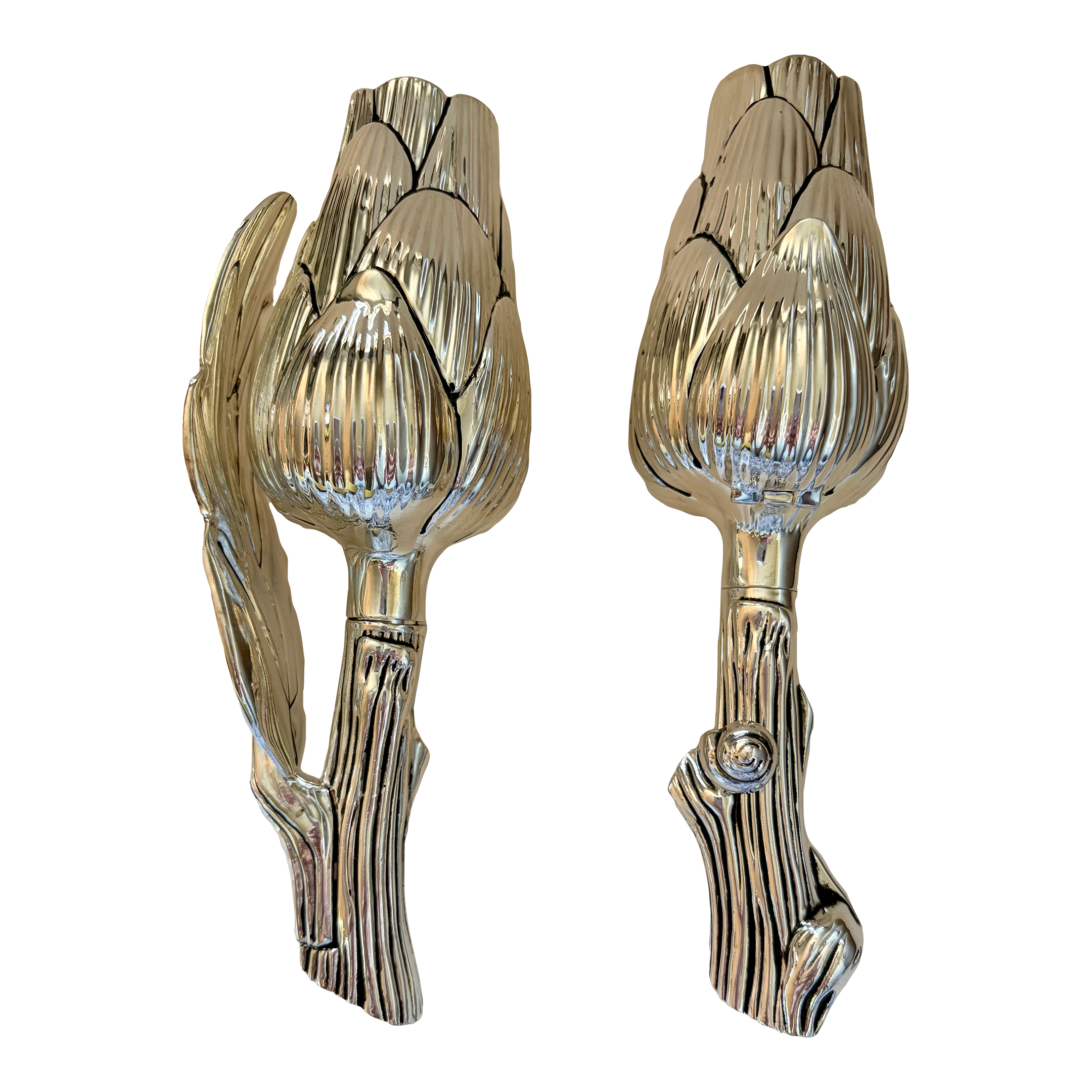 Late 20th Century Missiaglia Style Silver Artichoke Salt and