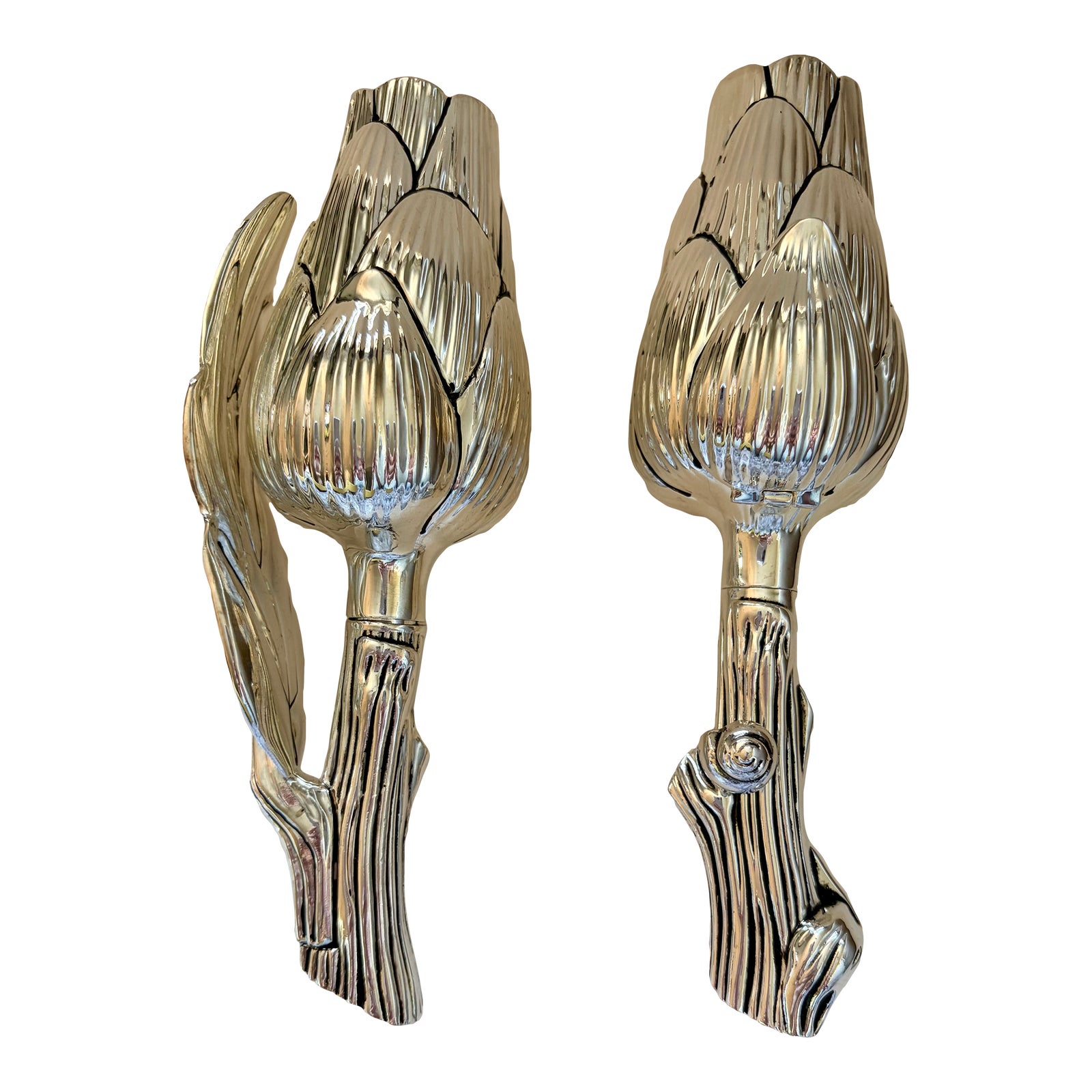 Late 20th Century Missiaglia Style Silver Artichoke Salt and