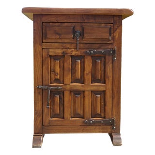 Large Bedside Table in Oak For Sale