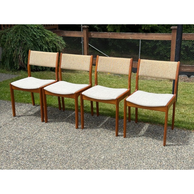Set of Four (4) Danish Mid-Century Modern Dining Chairs in Solid Teak by D-Scan, C. 1980's For Sale - Image 4 of 9