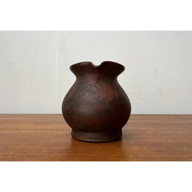 Mid-Century Minimalist Jug Vase from Hartwig Heyne Hoy Pottery, Germany, 1960s For Sale - Image 6 of 13