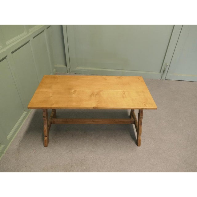 Wood Spanish Blonde Oak Coffee Table, 1930 For Sale - Image 7 of 8