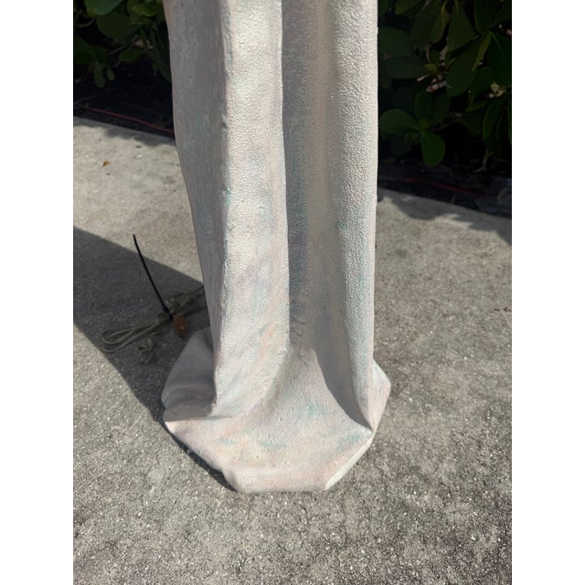 Sculpture Materials Vintage John Dickinson Style Postmodern Draped Plaster Floor Lamp For Sale - Image 7 of 13