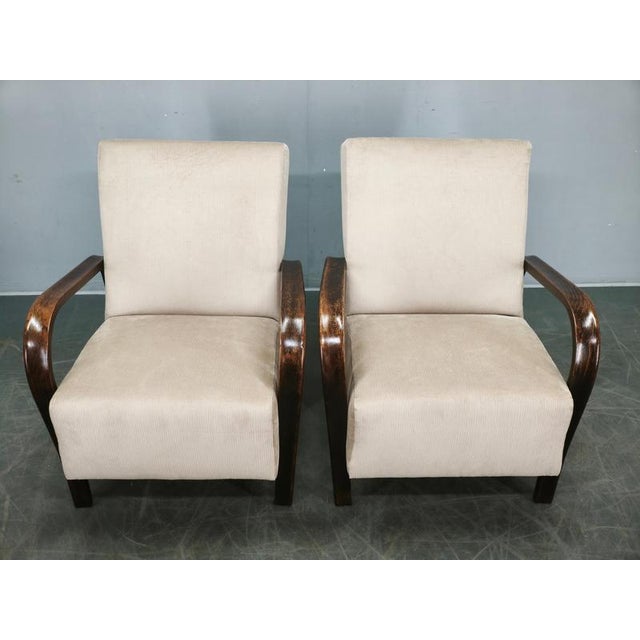 Vintage Lounge Chairs by Kropáček & Kozelka for Interior Prague, 1940s, Set of 2 For Sale - Image 13 of 15