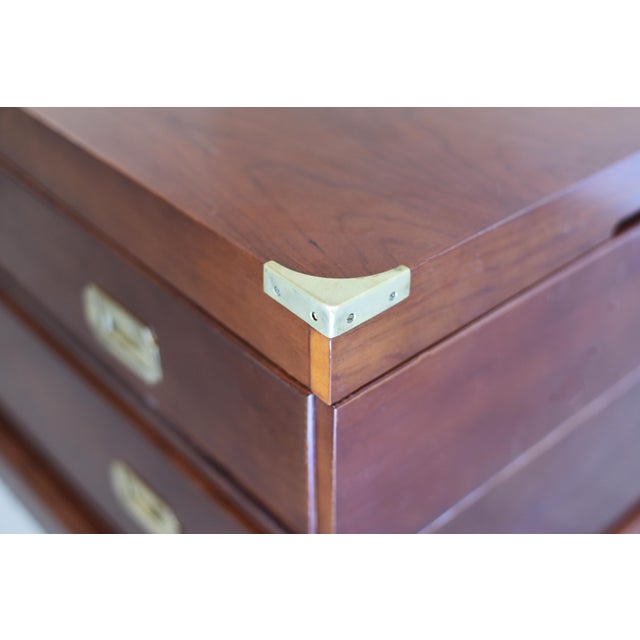 Vintage Campaign Style Lift Top Coffee Table or Storage Box For Sale - Image 9 of 12
