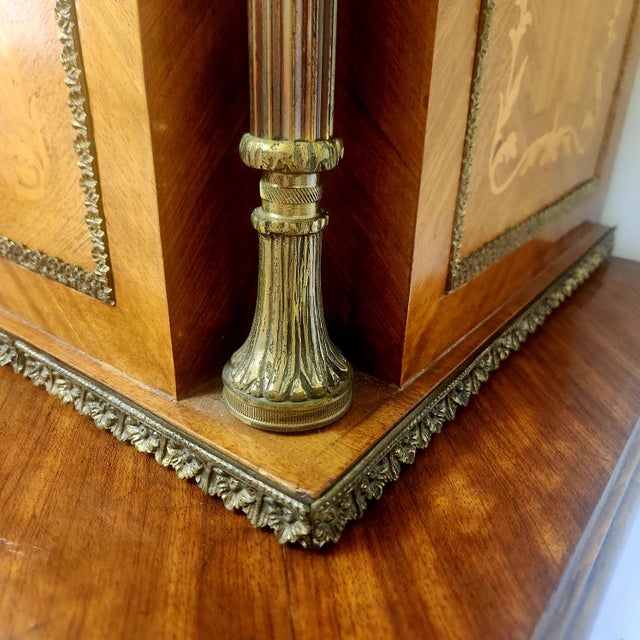 Cinnamon 19th C French Marquetry and Ormolu Cabinet on Stand For Sale - Image 8 of 18